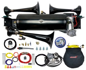 Ram 1500 Air Horn Compressor Kit - Kleinn Air Horns - Model 230 Triple Train Horn + 150 PSI Air System - `09-`18